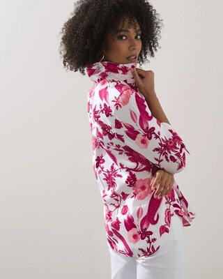 No-Iron Stretch Floral Paisley Shirt