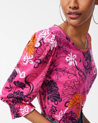 Floral Ruffle Cuff Tee