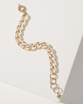 White Enamel Links Bracelet