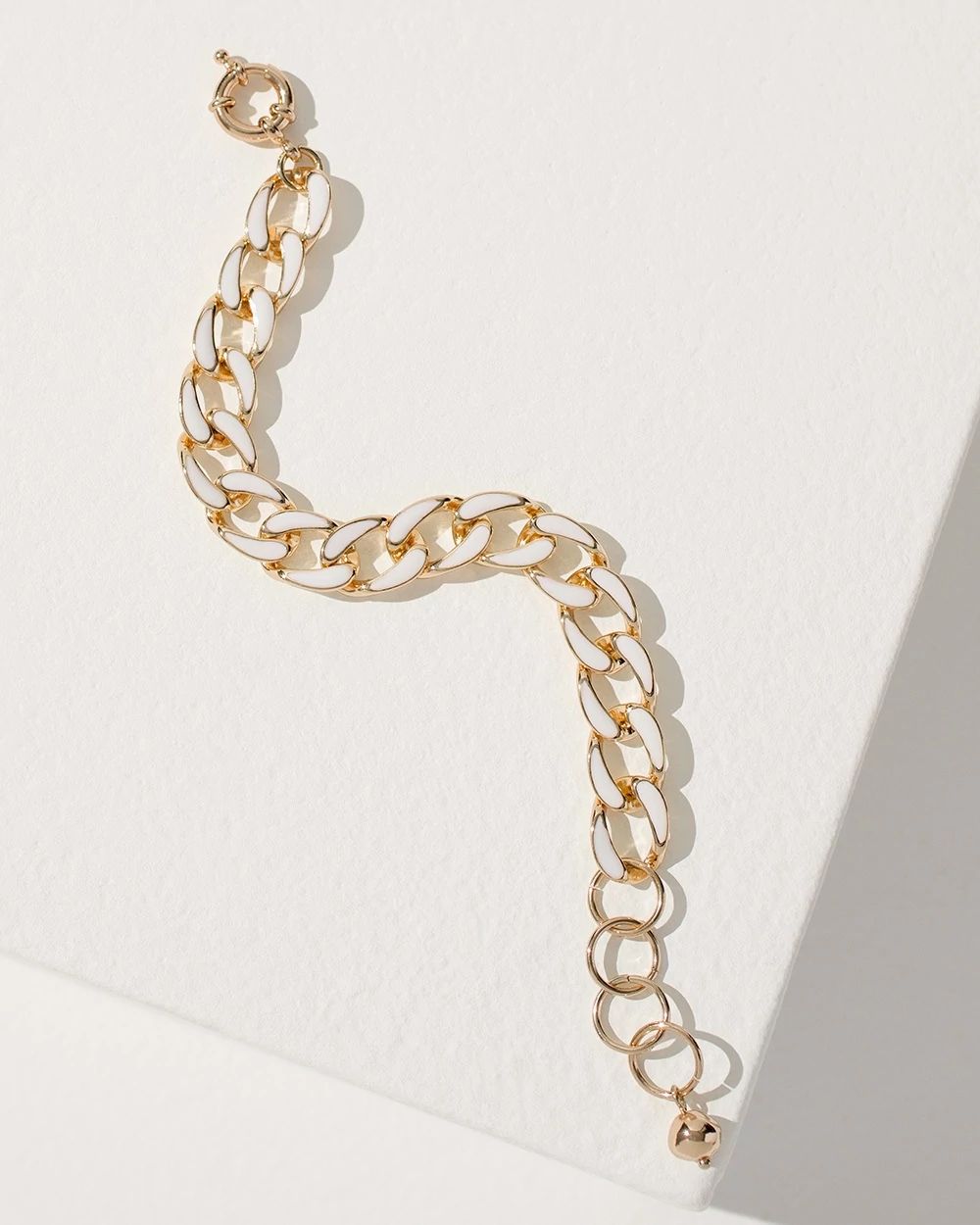White Enamel Links Bracelet