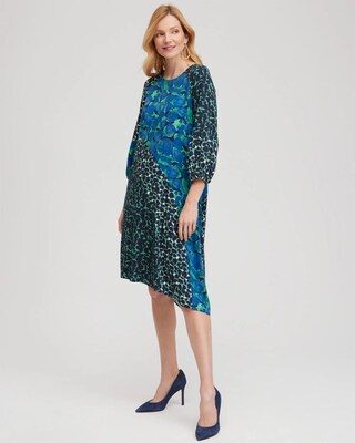 Twill Asymmetrical Midi Dress