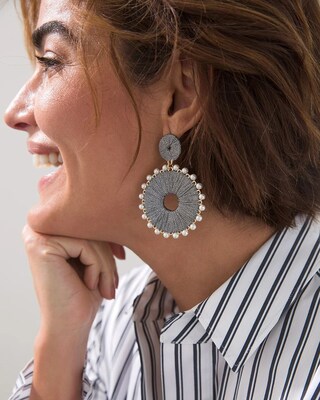 Silver Tone Drop Post Earrings