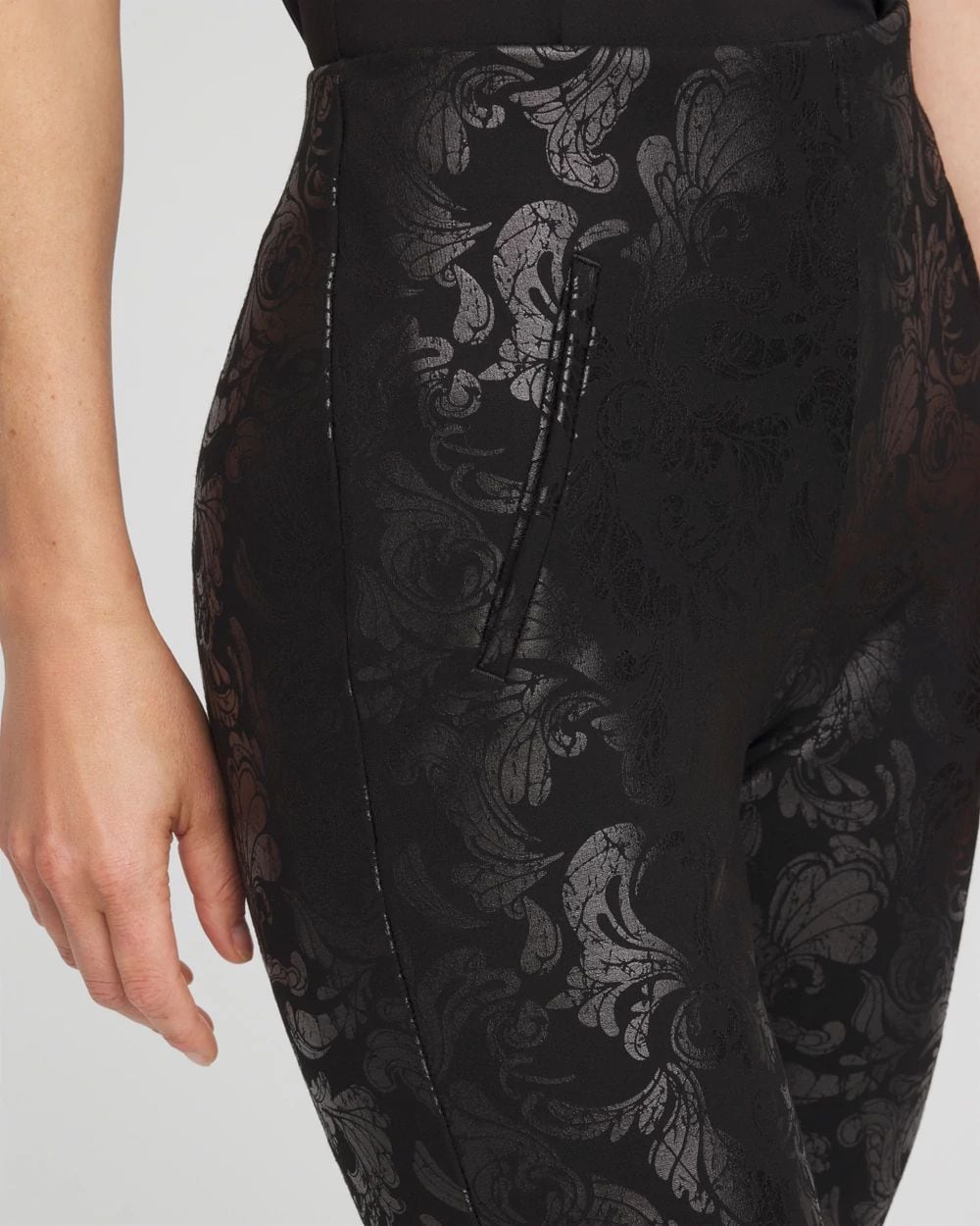 Juliet Foiled Slim Ponte Pants