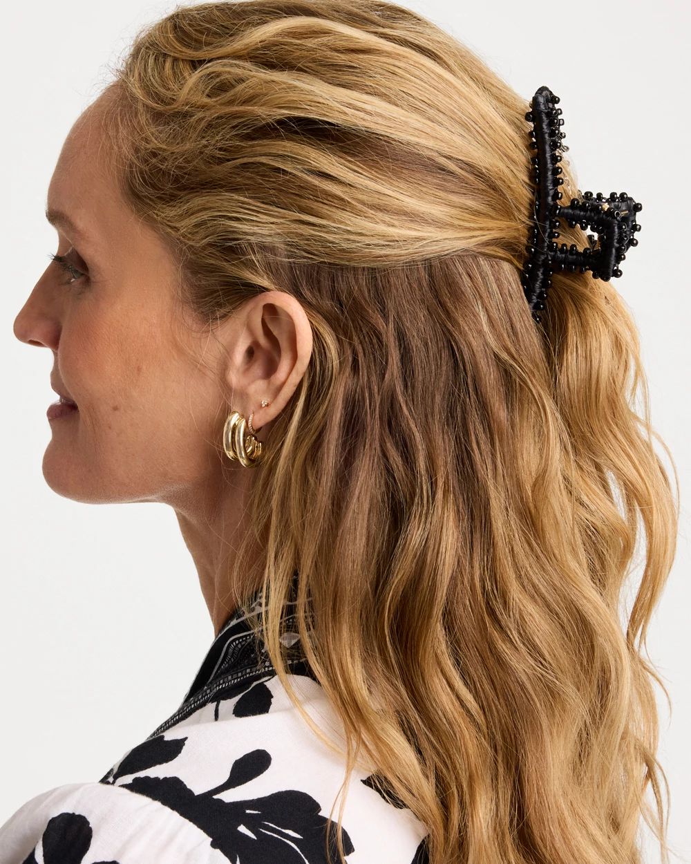Black Raffia Hair Clip click to view larger image.