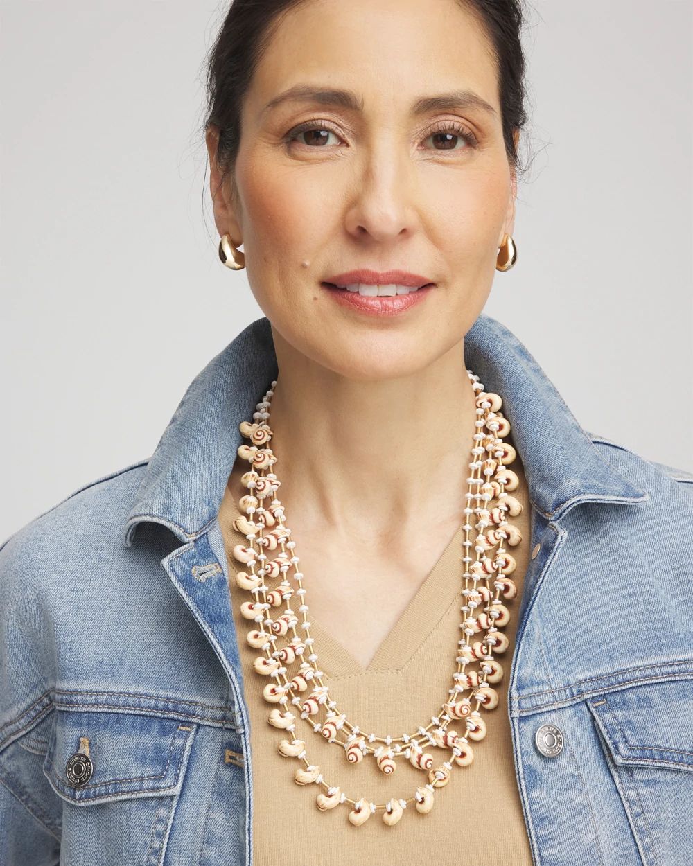 Multi-Strand Sundial Shell Necklace