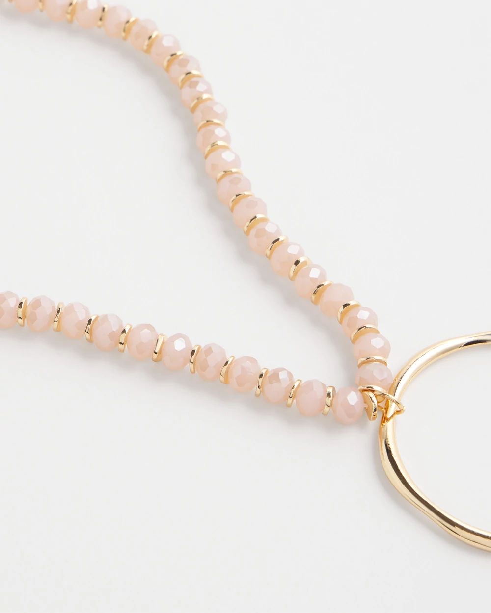 Beaded Circle Pendant Necklace click to view larger image.