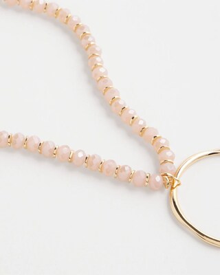 Beaded Circle Pendant Necklace click to view larger image.
