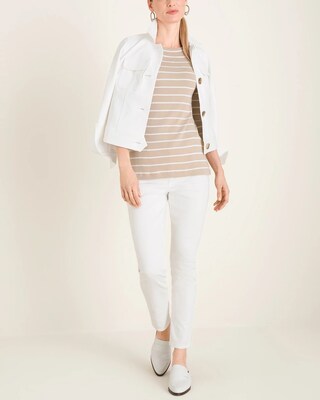 Convertible Striped Supima Cotton Twist-Neck Tee