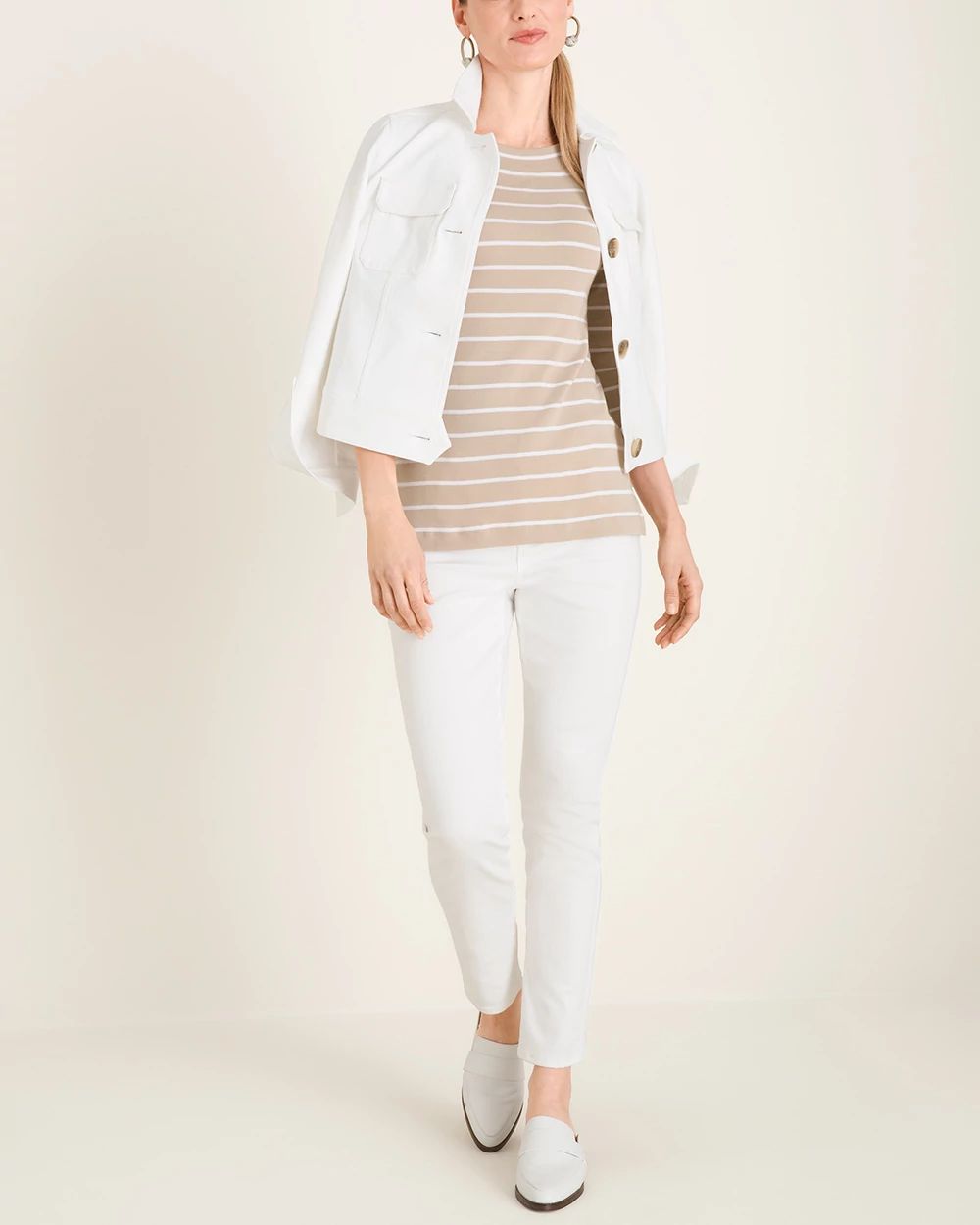 Convertible Striped Supima Cotton Twist-Neck Tee