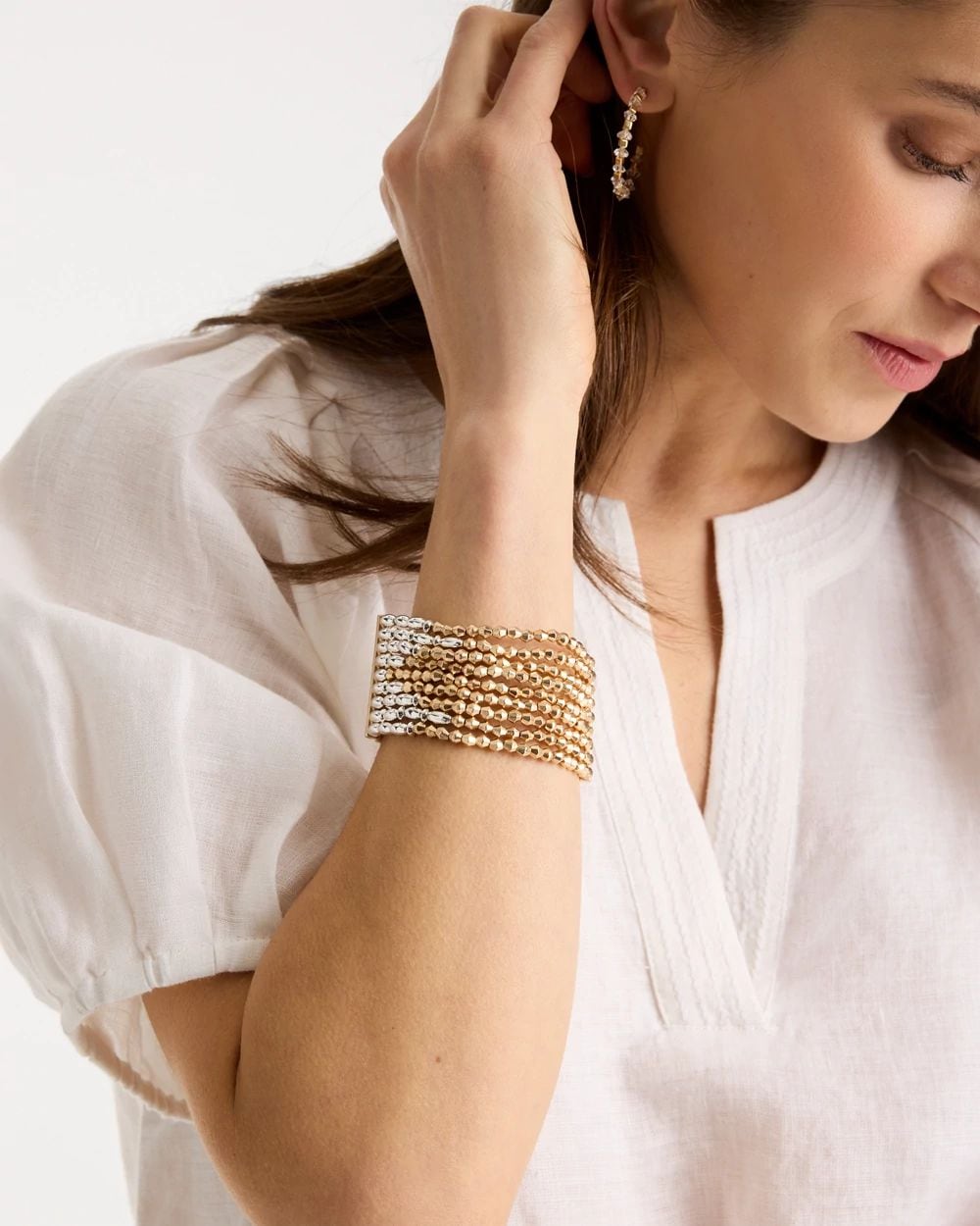 Multi-Strand Beaded Stretch Bracelet