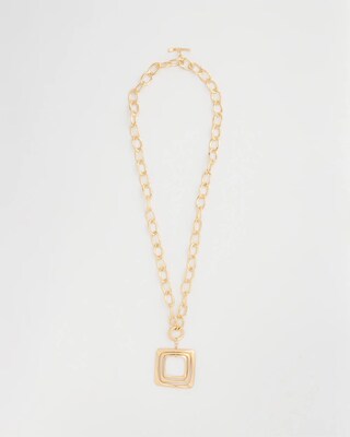 Adjustable Square Pendant Necklace