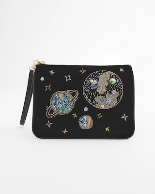 Planets & Stars Velvet Pouch Wristlet