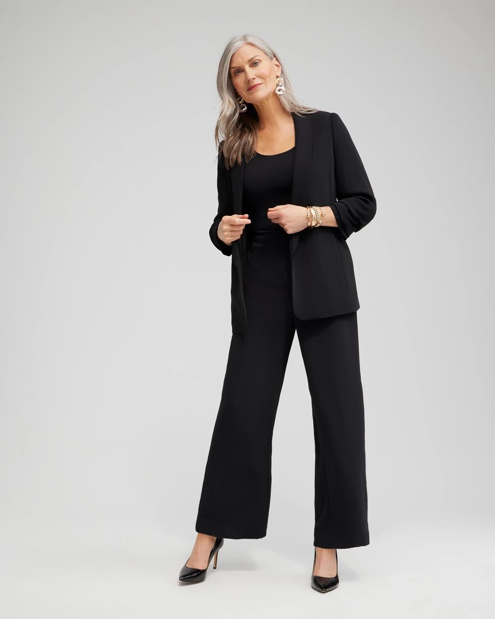 Petite Black Wide Leg Soft Pants