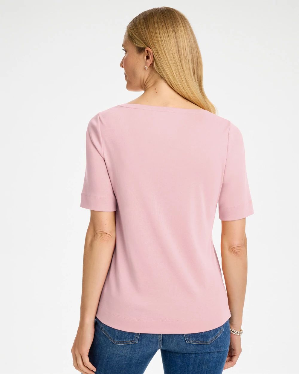 Pima Elbow Sleeve Tee click to view larger image.