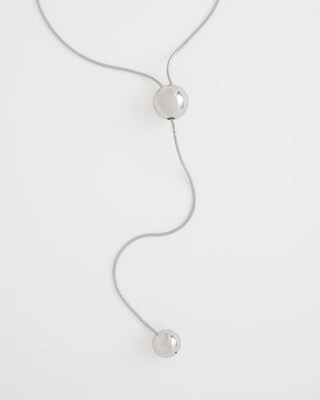 Adjustable Silver Tone Y-Necklace click to view larger image.