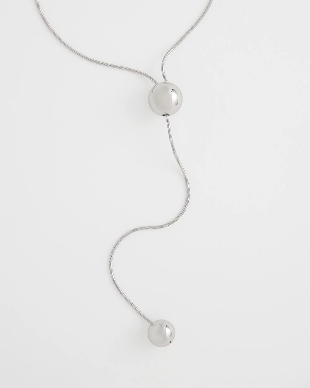 Adjustable Silver Tone Y-Necklace click to view larger image.