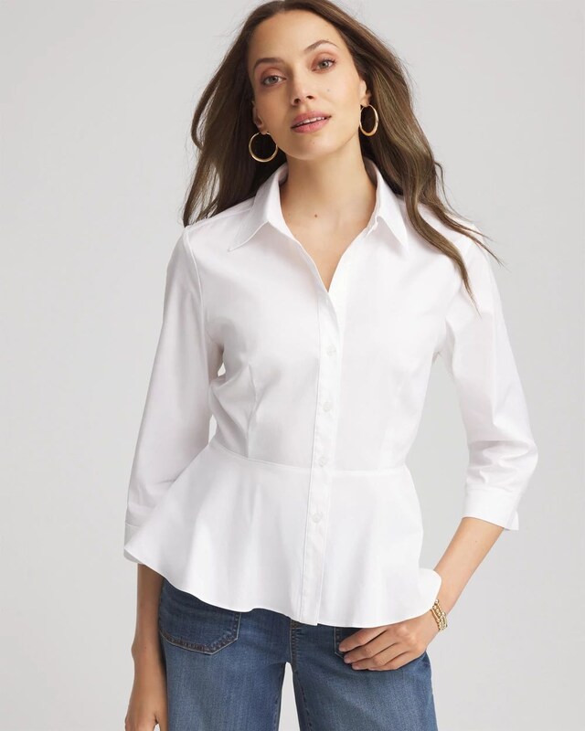 Peplum Poplin Shirt - image 1