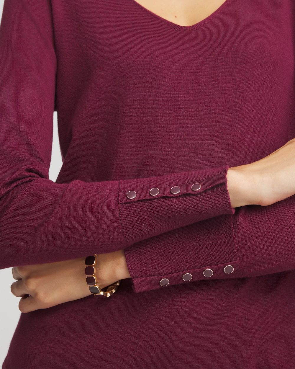 Ella V-Neck Pullover Sweater click to view larger image.