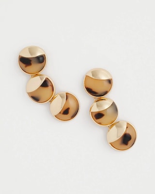 No Droop® Golden Tortoise Linear Drop Earrings click to view larger image.