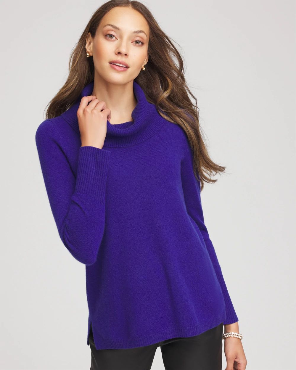 Cowlneck Cashmere Pullover Tunic