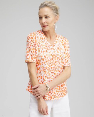 Dots Elbow Sleeve A-line Tee