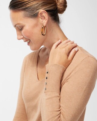 Spun Rayon V-Neck Sweater