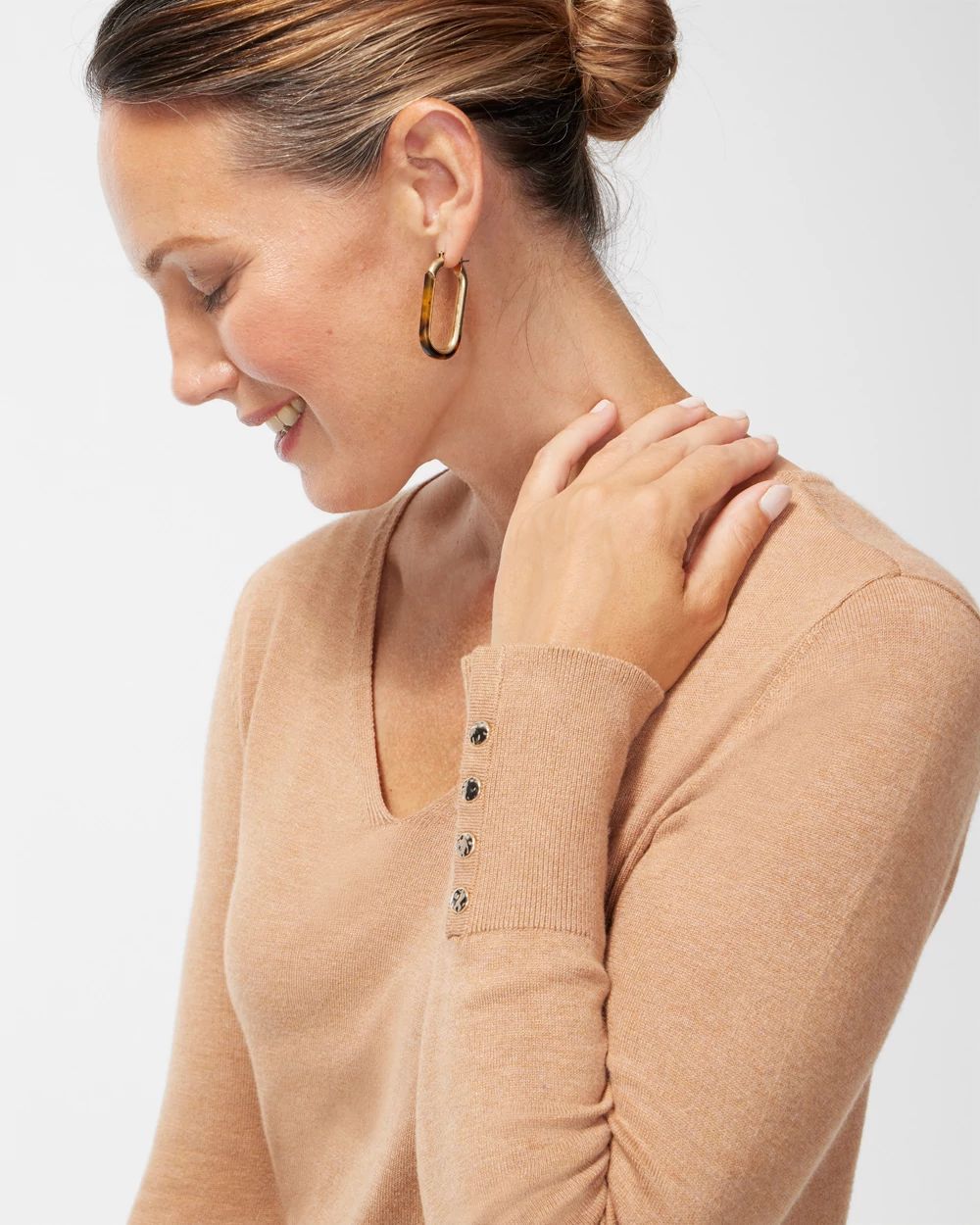 Spun Rayon V-Neck Sweater