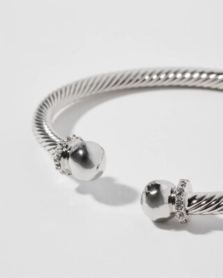 Silver Tone Flex Cuff Bracelet