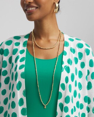 Long Goldtone Seed Bead Necklace click to view larger image.