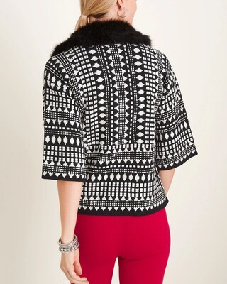 Convertible Faux-Fur Collar Cardigan