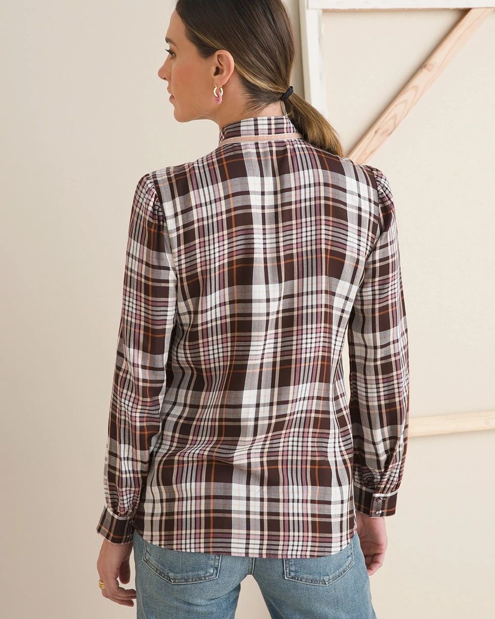 Ruffled Plaid Blouse