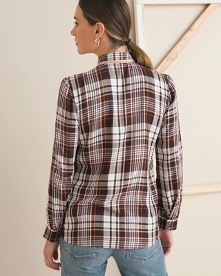 Ruffled Plaid Blouse