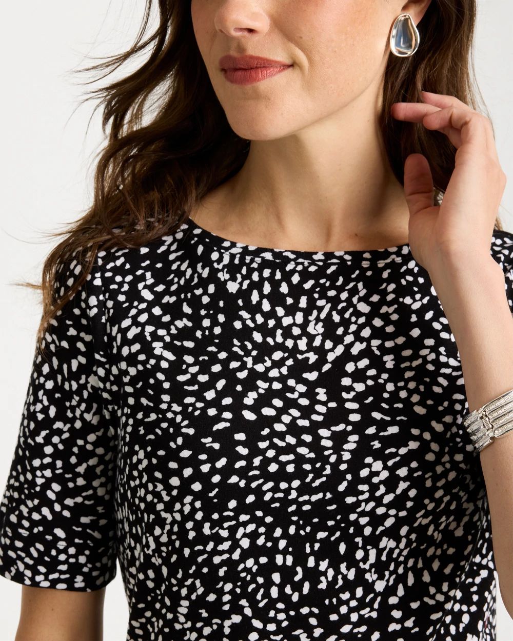 Printed Pima Elbow Sleeve Tee