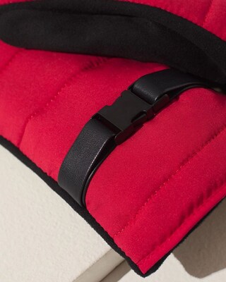 Red Quilted Buckle Gloves
