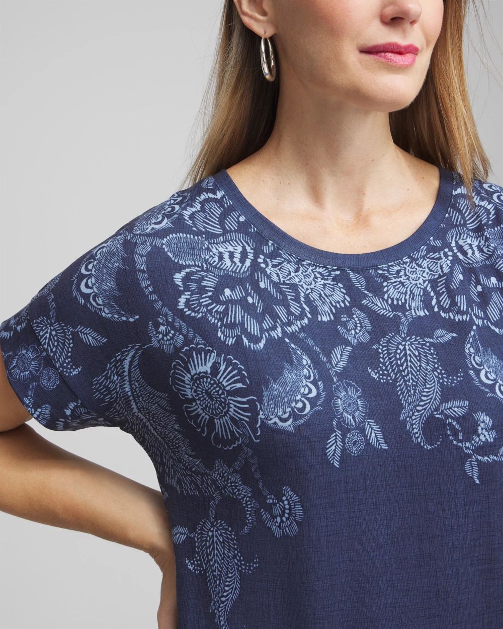 Zenergy® Floral Drop Shoulder Tee