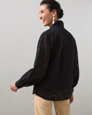 Zebra Burnout Billow Sleeve Shirt