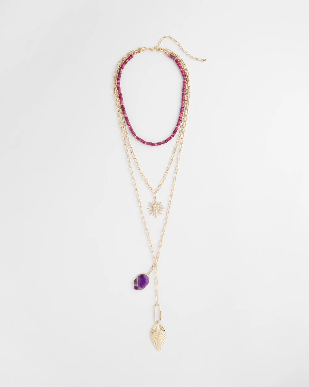 Amethyst Convertible Multi-Layer Necklace click to view larger image.
