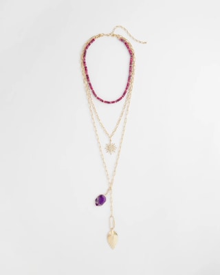Amethyst Convertible Multi-Layer Necklace click to view larger image.