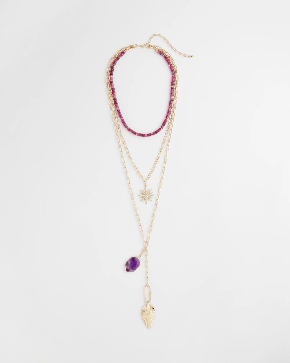 Amethyst Convertible Multi-Layer Necklace click to view larger image.