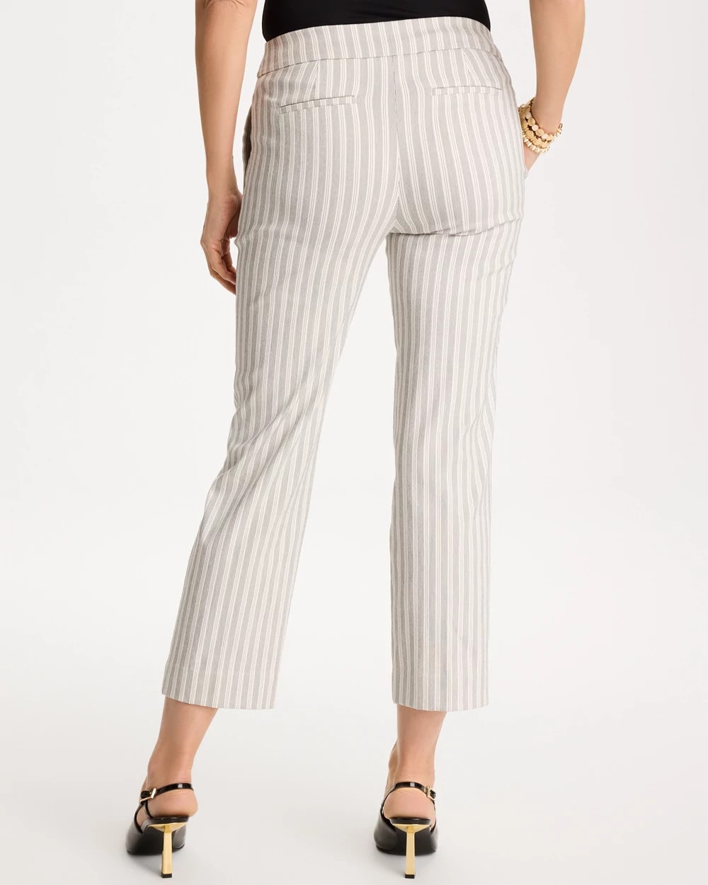 Striped Straight Crop Pant