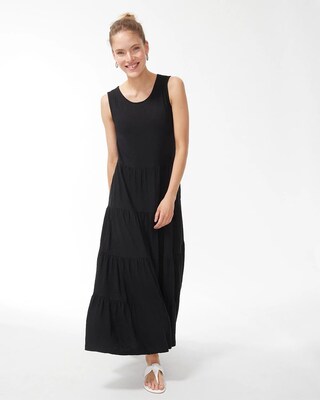 Sleeveless Cotton Slub Maxi Dress