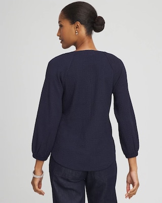 Textured Raglan V-Neck Top click to view larger image.