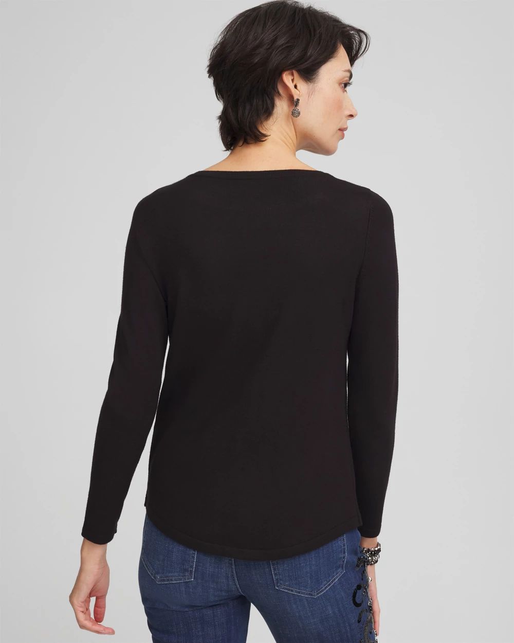 Caviar Bead Bateau Neck Sweater click to view larger image.