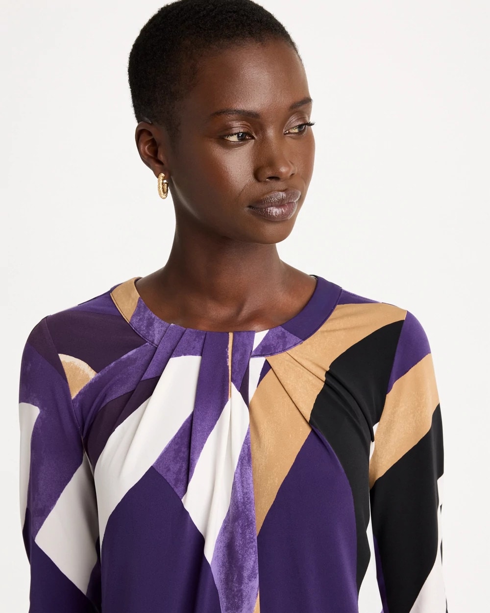 Travelers™ Knit Printed Twist-Front Dress