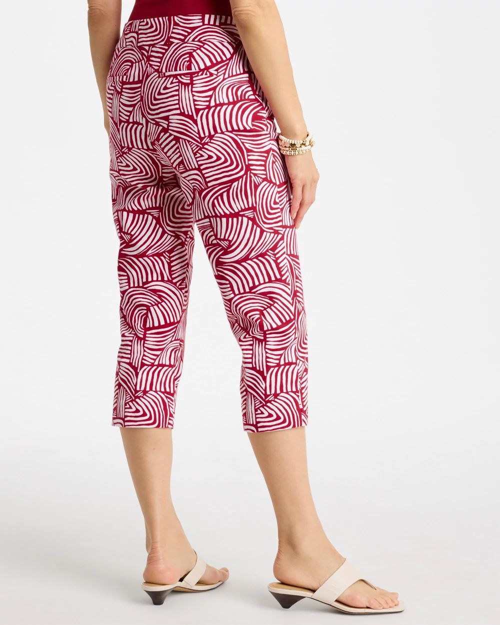 Brigitte™ Slim Geo Pull-On Capri Pant click to view larger image.