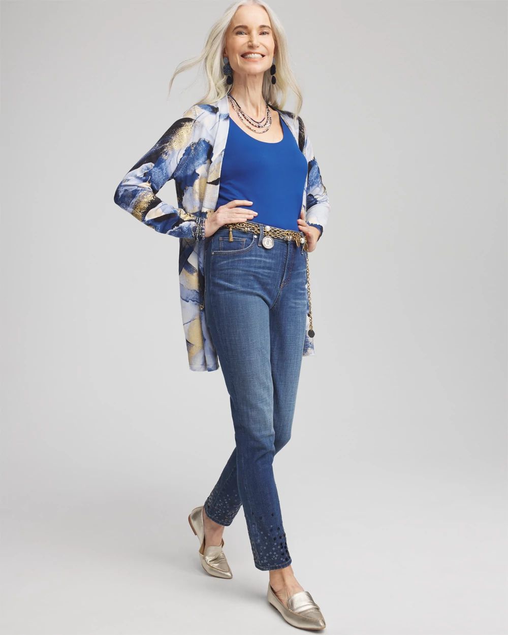 Girlfriend Sequin Ankle Jeans