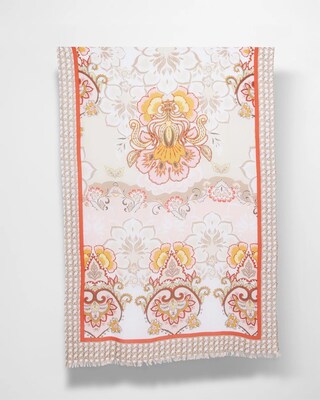 Floral Tile Oblong Scarf