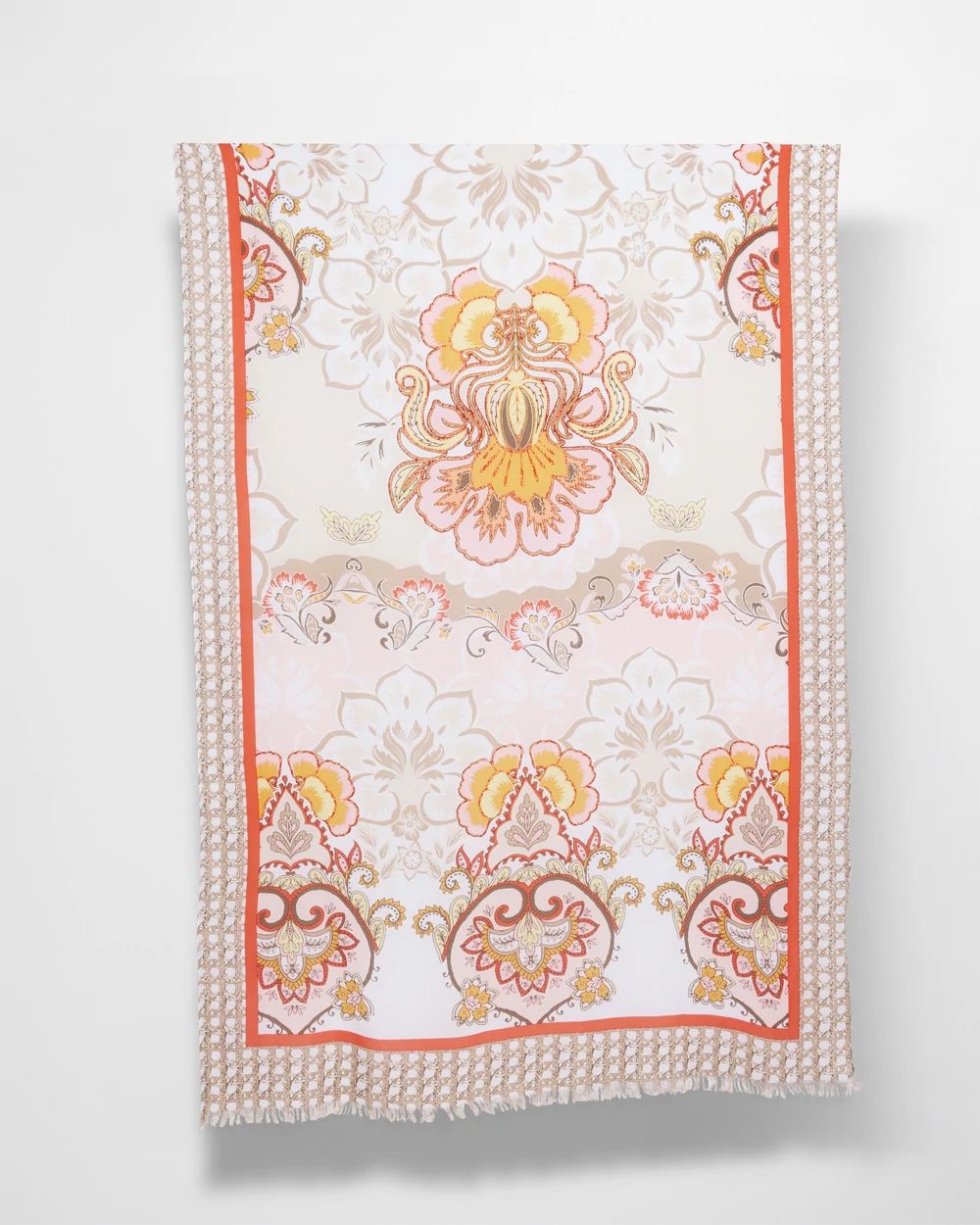 Floral Tile Oblong Scarf