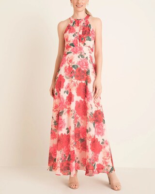 Eliza J Floral Halter-Neck Maxi Dress
