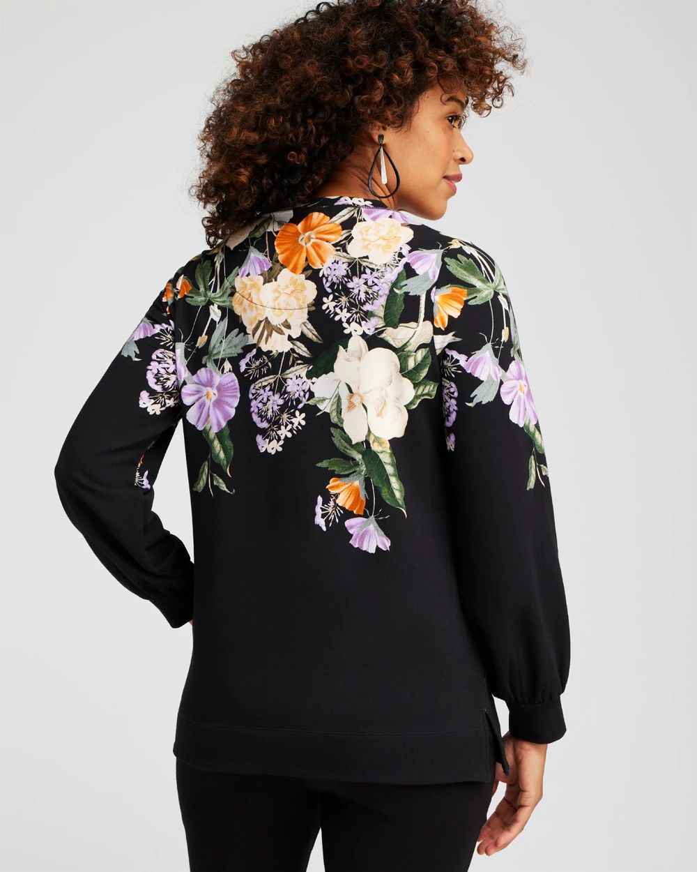 Zenergy® French Terry Floral Pullover